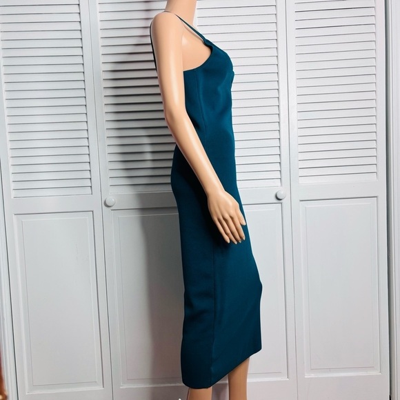 THE SEI Double Strap Teal Midi Sheath Dress Size Medium - Picture 5 of 10